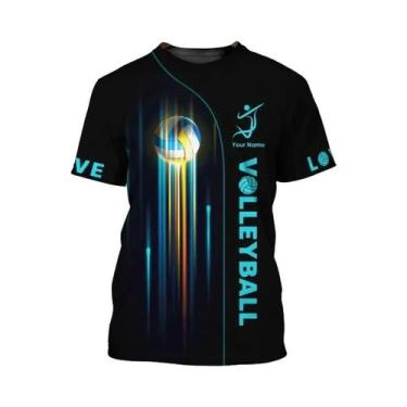 Imagem de Camiseta De Voleibol Unissex Oversized Personalizada Com Nome Presente