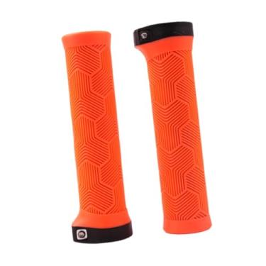 Imagem de menolana Conjunto de 2 manoplas de guidão com trava para bicicleta, manoplas antiderrapantes para mountain bike, compatíveis com patinetes de praia e, Laranja