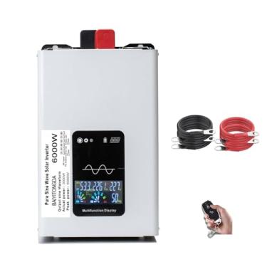 Imagem de Inversor de potência de onda senoidal pura de alta eficiência de 6000W, conversor de CC 12V/24V/48V/60V/72V/96V para CA 110V/230V, Inversor de Energia Solar de Baixa Frequência,72V to 220V 60Hz
