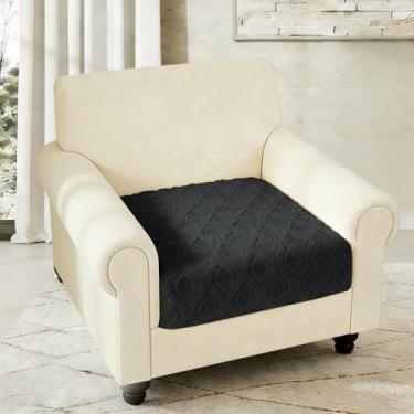 Imagem de Arfntevss Capa de sofá de pelúcia para cães de estimação, lavável, felpuda, única, capa de cadeira, antiderrapante, para apoio de braço, protetor de móveis (jacquard de pelúcia preta, 90 cm x 90 cm)