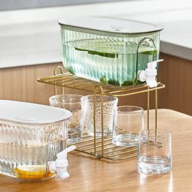 Imagem de Generic Dispensador de Bebidas de Grande Capacidade, Chaleira Fria à Prova de Vazamento Com Torneira, Balde de água Transparente para Uso Doméstico (Branco Transparente)