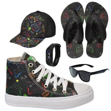 Imagem de Tênis Botinha Infantil Masculina Meninos Cano Alto Personagem Aranha G