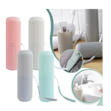 Imagem de Porta Escova de Dente e Estojo Plástico para viagem - platina, Azul