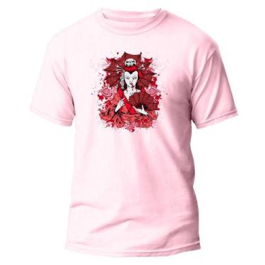 Imagem de Camiseta Básica Algodão Premium Estampa Digital Gueixa Skele - Pavesi,