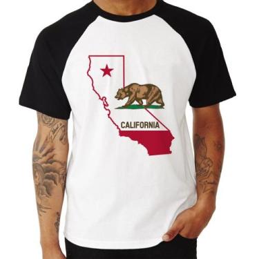 Imagem de Camiseta Raglan Califórnia - Foca na Moda, Branco, Preto, P
