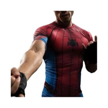 Imagem de Camiseta De Compressão Raglan Masculina Homem-Aranha 2099 Fantasia De 