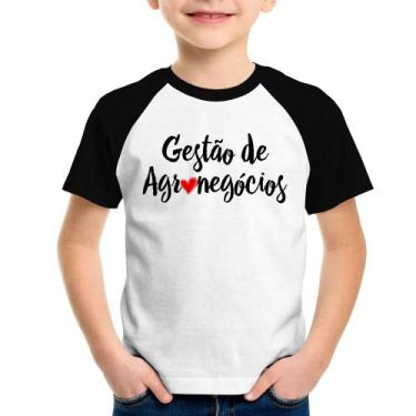 Imagem de Camiseta Raglan Infantil Gestão de agronegócios por amor - Foca na Mod