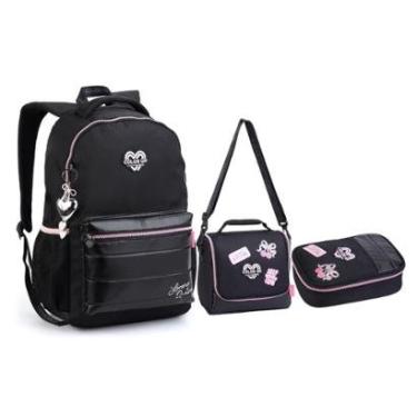 Imagem de Kit Mochila Lancheira e Estojo Bolso Notebook Lorena-Feminino