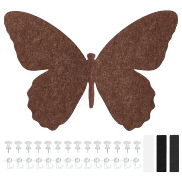 Imagem de NBEADS Quadro de avisos de feltro borboleta, quadro de 43 x 60 cm, quadro decorativo de cortiça para quarto, escritório, paredes de decoração de casa, inclui pino, gancho e fitas mágicas