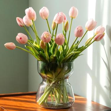 Imagem de Avoeco 20 peças de tulipas artificiais de látex de toque real – buquê de tulipas falsas para decoração de casa, centros de mesa de casamento, arranjos florais de primavera, flores falsas para