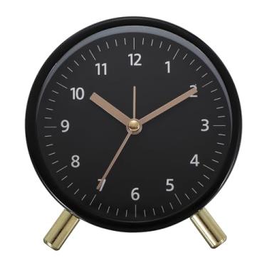 Imagem de PATIKIL Despertador analógico, despertador com luz de fundo, fofo, silencioso, movimento de quartzo sem tique-taque, operado por bateria para quarto, escritório, sala de estar, mesa, prateleira, rosa