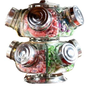 Imagem de Baleiro Giratório Grande Duplo Cap. 7kilos, Vidro/alumínio