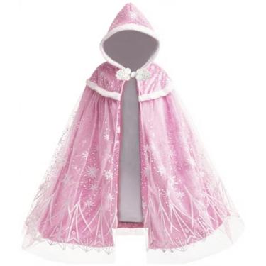 Imagem de Hulaha Girls Fleece Princess Cape Kids Velet Hooded Play Cape Pink Snow Cape 5-7years