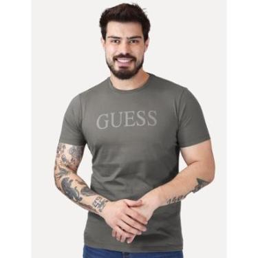 Imagem de Camiseta Guess Masculina Silk Logo Simple Grafite-Masculino