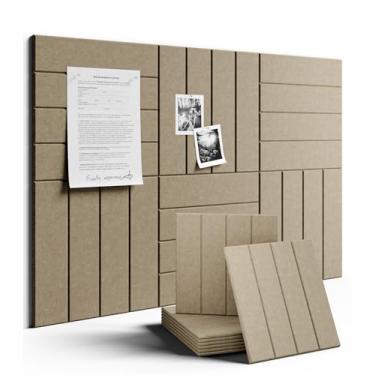 Imagem de Quadro de avisos grande de feltro 91 cm x 61 cm de cortiça alternativo - pacote com 6 com 40 abas adesivas removíveis seguras, quadros de cortiça para paredes para casa, escritório, sala de aula