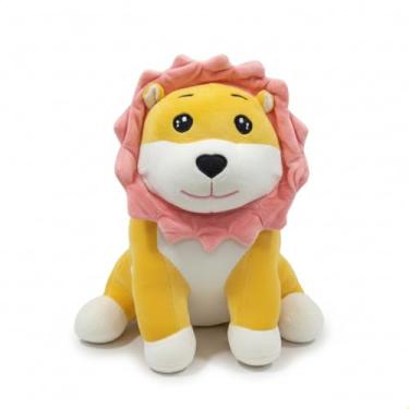 Imagem de Bichinhos De Pelúcia Selva Safari Com Lacinho Coração Bordado No Pé Brinquedo Decoração 30Cms (Leão) (Leão Nariz de Coração 30cm)