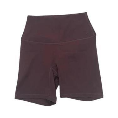 Imagem de Shorts De Yoga De Compressão Em Cor Sólida Para Mulheres, Esportivos, 