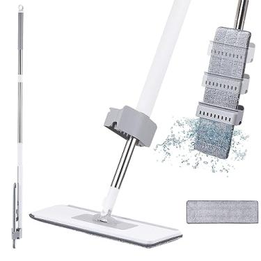 Imagem de Mop de Torção Automática - Limpeza 360 Graus com 2 Panos Laváveis para Uso Úmido e Seco Microfibra Pisos Madeira Laminado Cerâmica