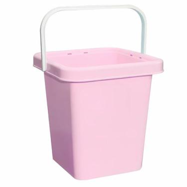 Imagem de Baldinho De Plástico Rosa Bebê Mamãe 7 Litros Com Alça Organizador Ade