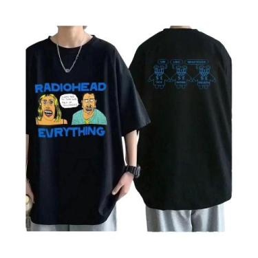 Imagem de Camiseta Vintage Oversize De Rock Band Radiohead Para Homens, 100% Alg