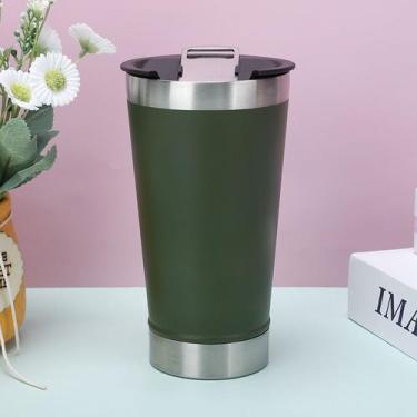 Imagem de Copo Térmico Inox de Cerveja Café Chá Com Tampa Conservável Frio ou Qu