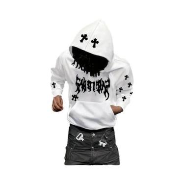 Imagem de Moletom Casual Masculino Com Estampa 3D De Rosto Sorridente, Confortáv