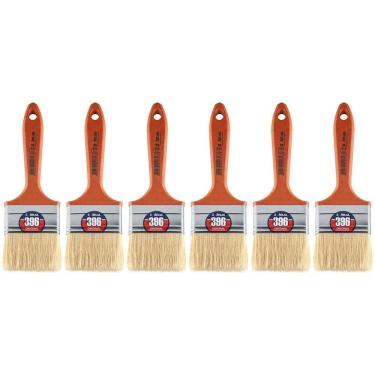 Imagem de Pincel Atlas, Trincha Média, Cerdas Brancas, 2.1/2" - 6 Unidades