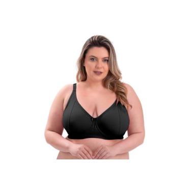 Imagem de Sutiã Plus Size Sem Bojo e Com Aro Vislumbre Até Tam 60, Preto, 54