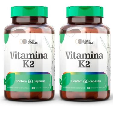 Imagem de Vitamina K2 (MK-7) 500mg - Suplemento para Saúde Óssea e Cardiovascular - 60 Cápsulas - Auxilia no Direcionamento do Cálcio para os Ossos - Alta Pureza e Biodisponibilidade - Vegano - 2 potes