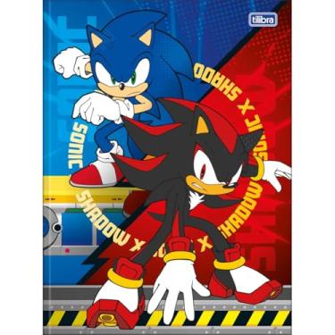 Imagem de Tilibra - Caderno Brochura Capa Dura Universitário Sonic 80 Folhas - Capa Azul - Sonic Vs Shadow