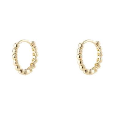 Imagem de Brincos De Argola Vintage Femininos Em Ouro E Prata Com Pérolas Redond