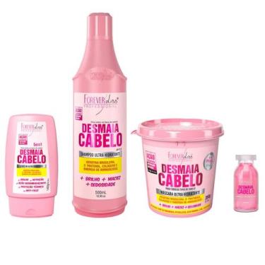 Imagem de Desmaia Cabelo Sh + Leave in + Másc + Ampola Forever Liss - Forever Li