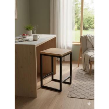 Imagem de Banco Banqueta Metalon com Assento de Cedrinho  Super Reforçado, Estil