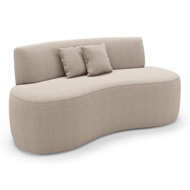 Imagem de Sofá Orgânico Curvo Living Manhattan 150cm 02 Lugares Bouclê - Desk Design Bege