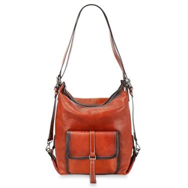 Imagem de LETEULO Bolsa Hobo para mulheres, bolsa transversal, mochila e bolsa de ombro de couro, Marrom