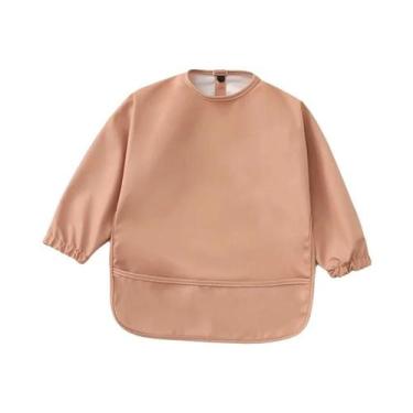 Imagem de Babador Impermeável De Manga Longa Para Crianças Com Bolso, Avental De