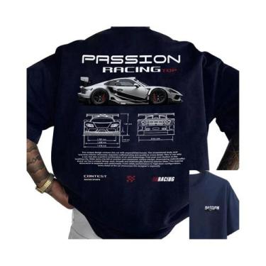 Imagem de Camiseta Casual Esportiva Masculina De Verão Em Algodão Com Estampa Gr