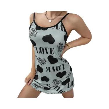 Imagem de Camisola Sexy De Verão Para Mulheres, Saia Curta Com Estampa De Cartoo