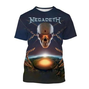 Imagem de Camiseta 3D Estampada Da Banda De Punk Rock Megadeth Para Homens E Mul