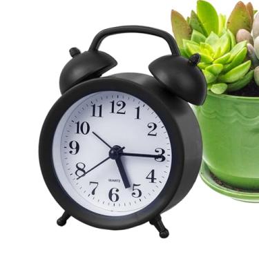 Imagem de Despertador mecânico, mesa silenciosa vintage | Relógio de mesa pequeno operado por bateria - para casa, quarto, mesa de cabeceira, local de trabalho, dormitório, cozinha, balcão, hotel