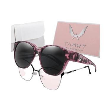 Imagem de Óculos De Sol Redondos Unissex Para Usar Sobre Óculos, Proteção UV Par