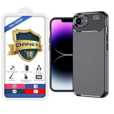 Imagem de Capa Capinha Fibra De Carbono Para iPhone 16e Case Anti Impacto Fosca (preto, iPhone 16e, Kit com Película 3d Full)
