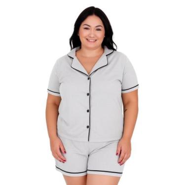 Imagem de Pijama Americano Blogueirinha Com Botões Plus Size 50 52 54 56 - c11 P