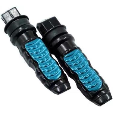 Imagem de Pedaleira Esportiva De Moto Universal - Par Em Alumínio Cromado Para Diversas Marcas E Modelos Cor:azul