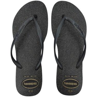 Imagem de Chinelo Dedo Feminino Casual Borracha Com Glitter Havaianas Slim Gloss