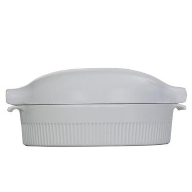 Imagem de Roaster Refratário com Tampa 34,7 cm Branco 3,1 L Porcelana