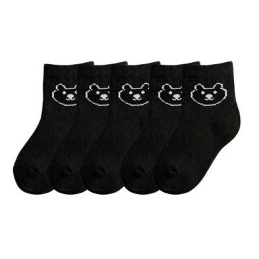 Imagem de Kit 5 Pares Meias Infantis Baby Bear Urso Meninos Meninas Algodão Conf