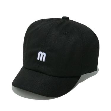 Imagem de Boné de beisebol, chapéu liso de algodão com letra M bordada - Yiweisa