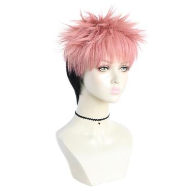 Imagem de Peruca Cosplay Jujutsu Kaisen Itadori Yuji Synthetic Hair - yiweisai