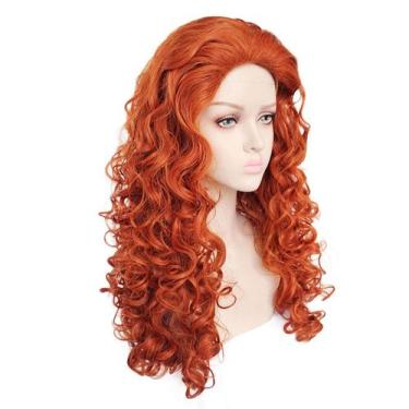 Imagem de Peruca de cosplay Meridas Anime Costume Festa de Halloween 30cm - yiwe